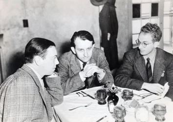 Robert Florey, Andre Malraux and Clifford Odets, 1937